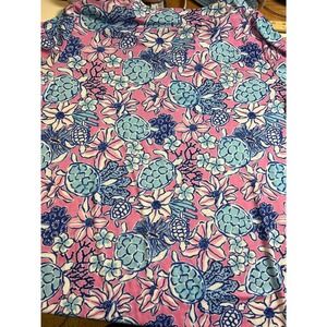 Blue Water beach cover up tropical XL colorful resort cruise pool vacation knee